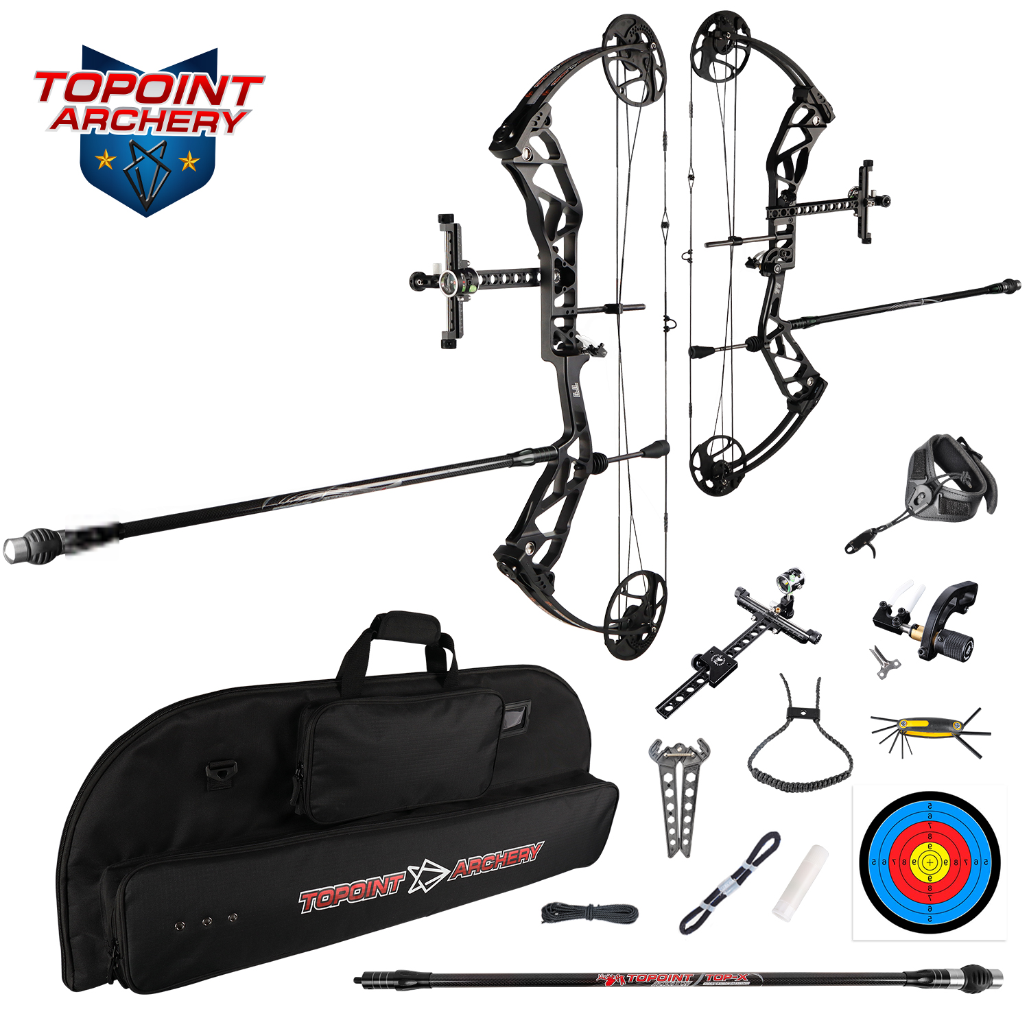 TOPOINT COMPOUNDBOGEN PAKET T1 TARGET / ROTATING MOD 20-60LBS / 19"-30"