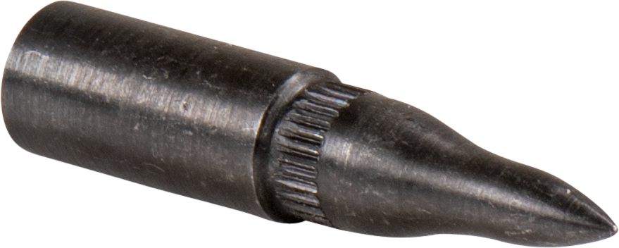 BUCKTRAIL SCREW-ON POINTS 3D STEEL BLACK W/ THREAD- 5/16 12/PK