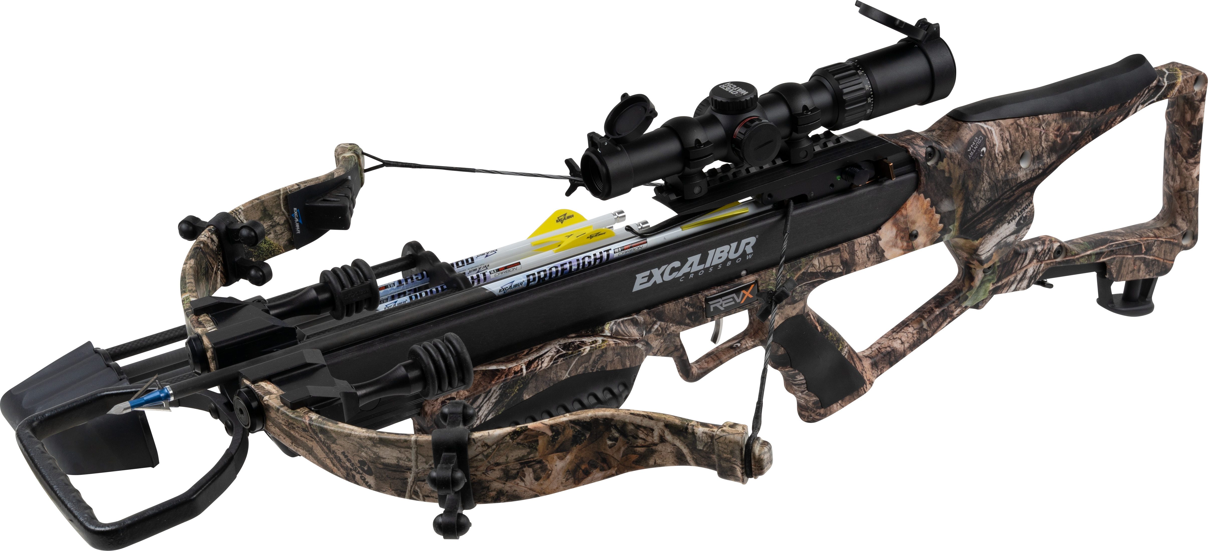EXCALIBUR REVX CROSSBOW SET w/ OVERWATCH SCOPE MOSSY OAK DNA