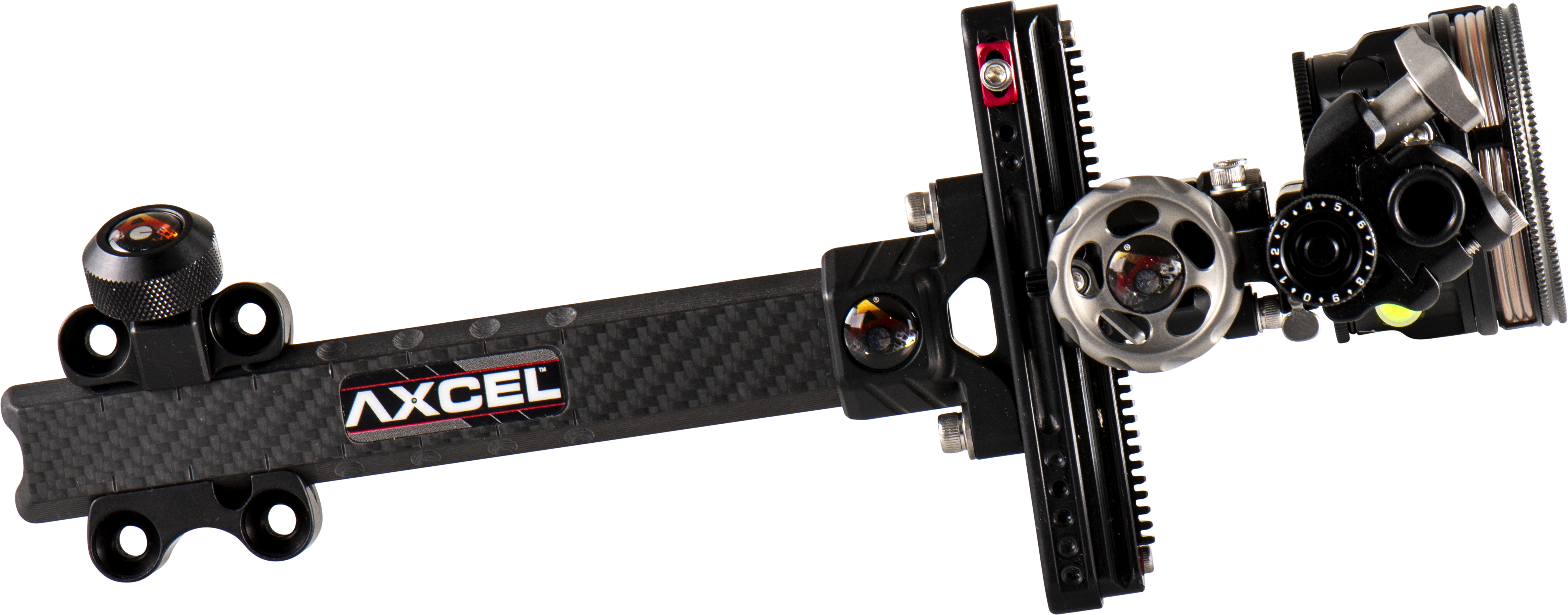 AXCEL LANDSLYDE PLUS CARBON PRO AVX-41 ZIELFERNROHR - DOPPEL RANGER PIN .010 GRUEN/ROT