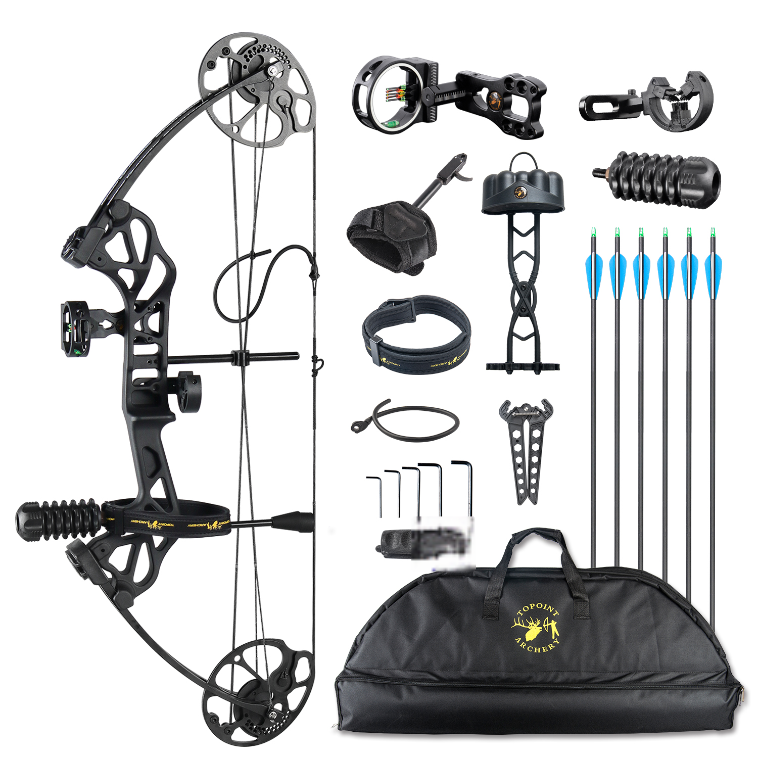 TOPOINT COMPOUNDBOGEN PAKET STARTING 28 ROTATING MOD 19-60LBS 19-30" RH
