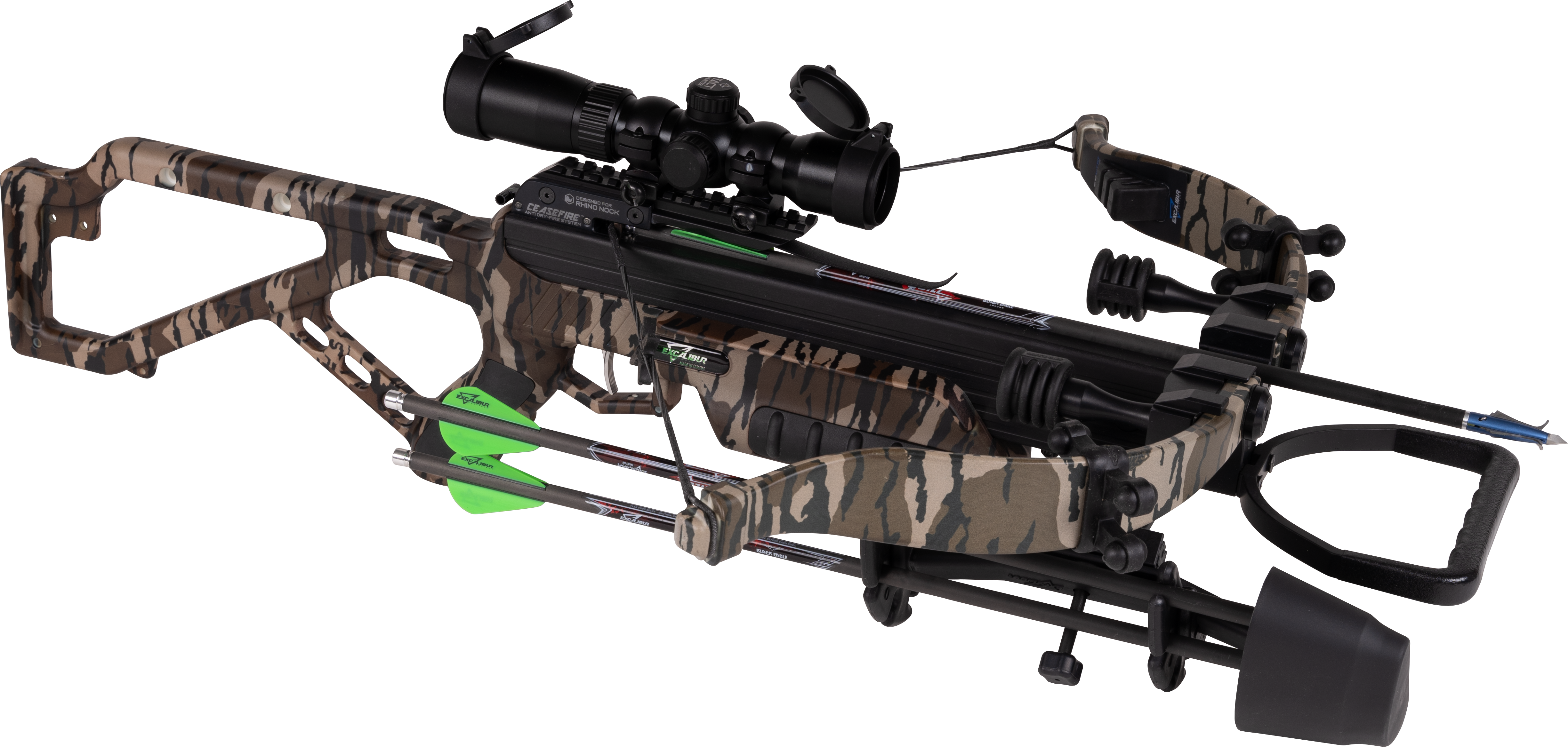 EXCALIBUR MAG MAX ARMBRUST SET MOSSY OAK BOTTOMLANDS mit FESTEM ZIELFERNROHR