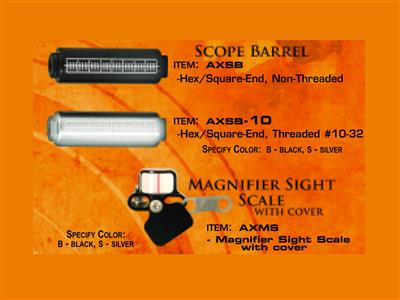 AXCEL ZIELFERNROHR BARREL GEWINDE 10/32 SILBER